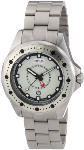 Nautec No Limit Herren-Armbanduhr Orca OC QZ-GMT/STSTWHWH