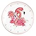 Produktbild W-xiao uhr Wanduhr/Quarzuhr, rundes stummes dekoratives Flamingomuster für Wohnzimmer, Schlafzimmer, Küche, Büro (12 Zoll)
