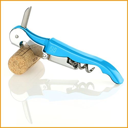 Naruba Premium 3-in-1 Two-Step Waiter's Corkscrew / Bottle Opener | Waiter's Knife / Sommelier Knife / Foil Cutter | Various Colours light blue