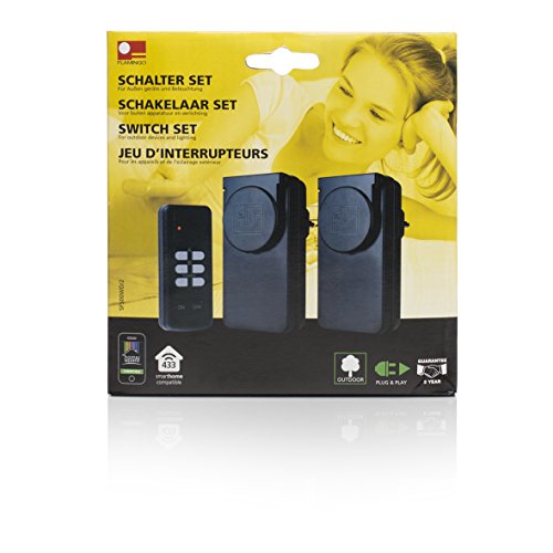 Flamingo Funksteckdosen Set mit Fernbedienung, HomeWizard kompatibel, SF-500WD/2 - 30