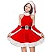 Price comparison product image QQWE Women's Sexy Bodycon Santa Claus Costume Off Shoulder Sleeveless Christmas Cosplay Fancy Dress Outfit,Red-M
