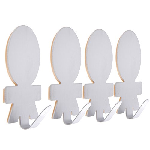 Yantu 4er Set Mini Niedlich Edelstahl rostfrei Klebehaken Wandhaken Haken Handtuchhaken (Kleines Baby)