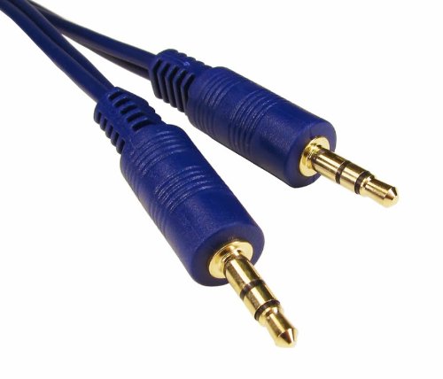 World of Data 10m 3.5mm Jack Cable - 24k Gold Plated - Shielded - Audio - Stereo - Male to Male | BLUE
