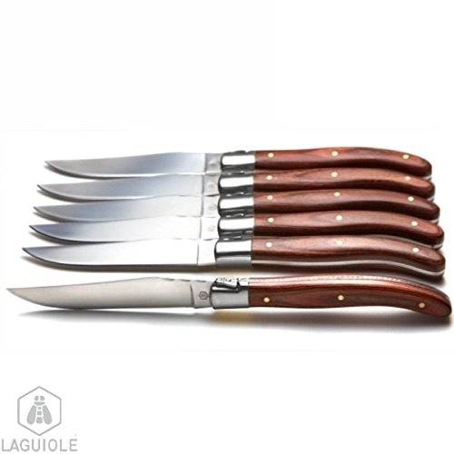 LAGUIOLE 6-teiliges Messerset Edelstahl mit exotischem Holzgriff
