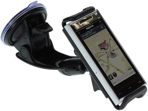 Works with Nokia Licensed Clamp Cradle and Flexible Arm with Suction Cup for Universal Nokia Smartphones - Black