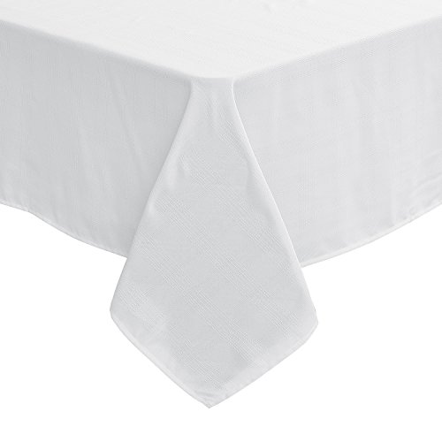 Deconovo Gingham Waterproof Table Cloth Fabric Wipe Clean Table Covers for Weddings 140 x 240cm White