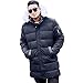 Produktbild Amphia Sweatjacke Kapuzenjacke Mit Kapuze Daunenjacke,Männer MittelLänge ReißVerschluss Plus Größe Hooded Reine Farbe verdickten Baumwollmantel(Dunkelblau,9XL)