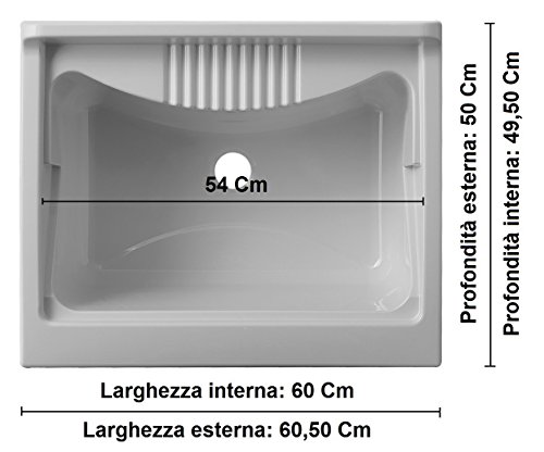 Negrari 9002 K Waschtisch, PVC, 60 x 60 x 85 cm - 3