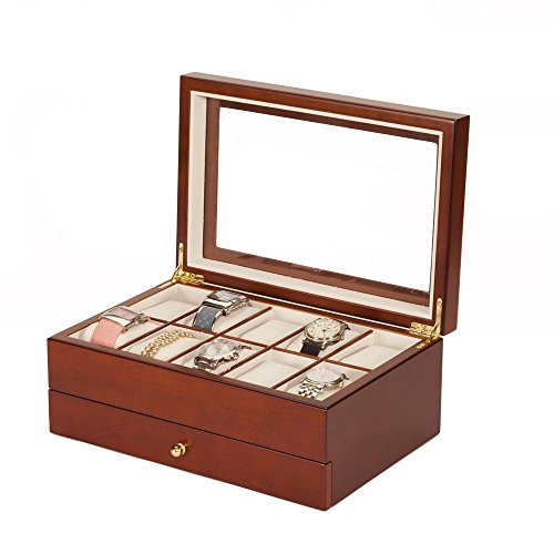 Edle Uhrenbox Sahir Nussbaumfinish Holz Uhrenschatulle Vitrine Uhr - 2