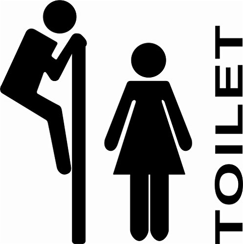 Türaufkleber Wandtattoo Wandsticker Lustig Wandaufkleber PVC Wandbilder für Badzimmer Toilette Dekor (24*24cm) - 2