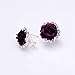 JaneDream Womens Delicate Rose Flower Rhinestone Ear Stud Earrings Purple