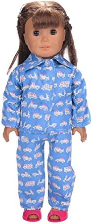 Cute Pajamas Nightgown Clothes For 18 inch Our Generation American Girl Doll,Yanhoo Creation Baby Born Interactive Doll (H)