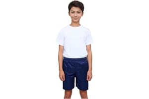 L S U Boys PE Shorts, Football Sports Gym Activewear, Summer School Shorts Stripe Shadow