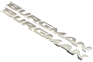 YECNECTY 1 par 3D Chrome Motocicleta Emblema Insignia calcomanías Scooter Seginas reflectantes para Suzuki Burgman AN125 AN200 AN400 AN650