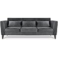 Wakefit Sofa Set | 3 Year Warranty | Sofa 3 Seater, 3 Seater Sofa for Living Room, Wooden Sofa Set, Couch Sofa for Living Room, Sofa for Living Room - SnoozePro(Fabric-Velvet : Space Grey)