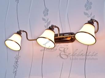 Exklusive 3er Badleuchte 3x E14 in Bronzeoptik IP20 Wandlampe