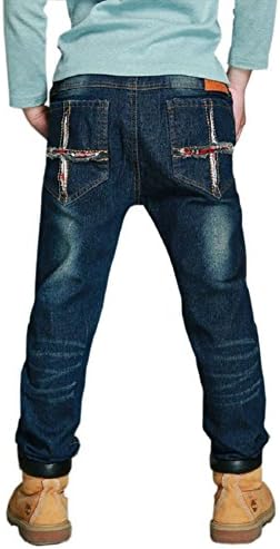 DIIMUU Big Boys Kids Trousers Denim Clothing Jeans Cowboy Designers Jeans 5-9 Years for Spring-Autumn (Navy Blue, 7 Years)