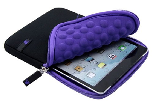 V7 TDM23BLK-PL-2E Ultra Protective Neopren Schutzhülle für Tablet-PCs bis 8 Zoll und iPad mini – schwarz-lila - 3