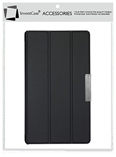 Neu InventCase® SCHWARZ (BLACK) SMART FOLIO / PREMIUM SLIM FLIP Schutz Folio Tasche Hülle Etui Case Cover für das neue Asus Google Nexus 7 FHD 2013 (7-inch) 2nd Generation Tablet Jelly Bean Android 4.3 (16GB / 32GB WiFi / 4G LTE) mit Auto Schlaf / Wach Magnet Funktion / Multi-View-Ständer und Display-Schutzfolie & Stylus Pen (Kompatibel mit Nexus 7 FHD 2 2.0 II Tablet) - 8