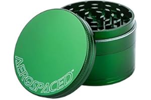 EVERTREE AEROSPACED 4-Piece 63mm Herb Grinder with Magnetic Top - Multiple Colours Available (Green)