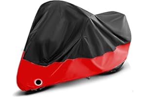 YHANNI Moto Spécial Housse Bâche Protection pour Honda Forza 125 250 300 190T Quatre Saisons Exterieur Anti - poussière/Pluie/Vent/UV avec Trou Verrouillage Antivol,BlackRed