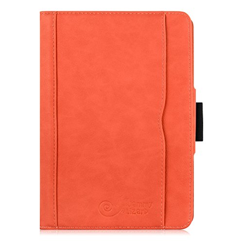 iPad Mini Hülle – JAMMYLIZARD Ledertasche Smart Cover mit Standfunktion für iPad Mini 4. 3. 2. & 1. Generation, ORANGE & HONIG - 4