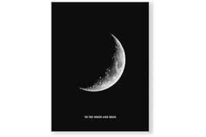 MILUKA Laminas Decorativas Pared Moon | Laminas para Cuadros Pared | Cuadros Decoracion Salon Modernos, Cuadros Decoracion Dormitorios | Póster de Luna | Lámina 20x30 Wanning Moon Sin Marco