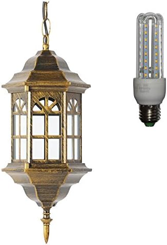 SHIHUA LED with House Lampshade Chandelier Dining Room Ceiling Pendant Light Creative Aisle outdoor waterproof garden (Copper)