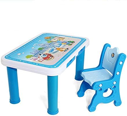 Brisk- Baby learning table and chair set, Kindergarten table, Plastic table, Children's desk, Writing and drawing (Color : 1 table 1 chair-c)