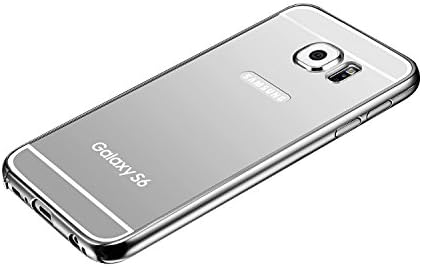 Fenrad® Samsung 2 in 1 Mirror Case - New Luxury Aluminum Metal Bumper Frame Detachable Ultra-thin Mirror Hard Back Protective Case Cover with Stylish Designs for Samsung Galaxy S6 G9200 5.1 Inch (Silver)