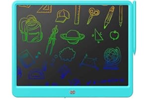 JUSTOP LCD Writing Tablet, Extra Large 15 Inch, Colorful, Erasable Electronic Digital Drawing Pad Doodle Board, Gift for Kids Adults Home School Office (Blue)