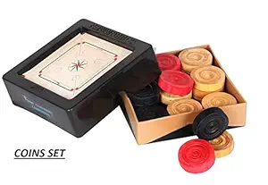 Generic Wooden Carrom Board Coins - Set of 27