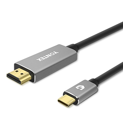 [4K @ 60Hz] USB C auf HDMI Kabel (6ft / 1.8m), USB 3.1 Typ C Stecker (Thunderbolt 3 kompatibel) zum HDMI Kabel für 2016 MacBook Pro, 2015 MacBook, ChromeBook Pixel, Samsung Galaxy S8 / S8 Plus von YONTEX - 2