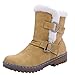 Produktbild Damen Schneestiefel Winterschuhe,Sunday Frauen Stiefel mit Schnallen Schlupfstiefel Dick Plüsch Stiefel Kurzschaft Warme Snow Boots Outdoor Schuhe 34-39