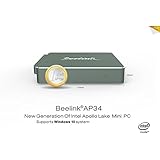 Beelink AP34 MINI PC Windows 10 Intel Celeron Processor N3450 DDR3 4GB Windows(C:) 64GB (2M cache,up 2.5 GHz) Intel HD Graphics 500 BT4.0 1000M/LAN 2.4G/5.8G WIFI MINI Computer