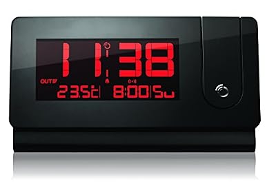 Oregon Scientific - Réveil radio pilotée design Extra Plat avec projection et temperature - RMR391P