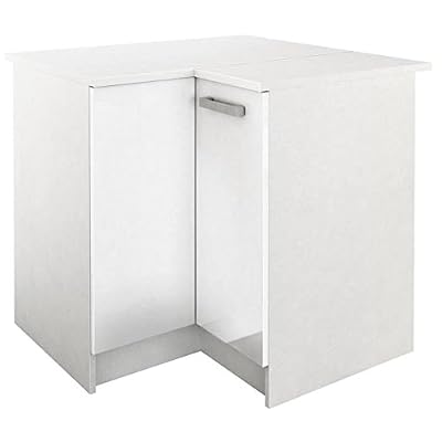Générique START Meuble de cuisine bas d'angle avec plan de travail L 88 x P 88 cm - Blanc brillant