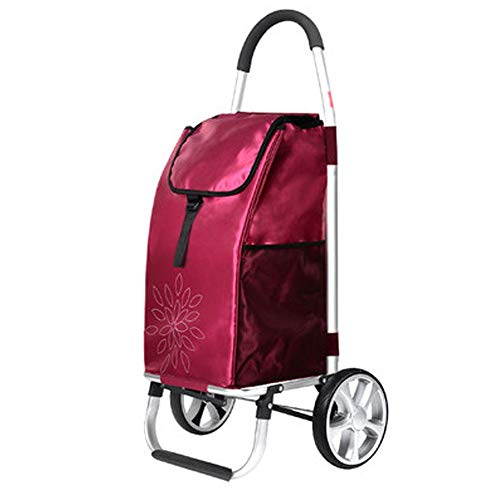 Preisvergleich Produktbild HXPK Einkaufswagen, Kleiner Zug-Wagen-faltender Laufkatzen-Auto-Aluminiumkletternde Treppen-Laufkatzen-Anhänger, großer Kapazitäts-wasserdichter Rucksack,A