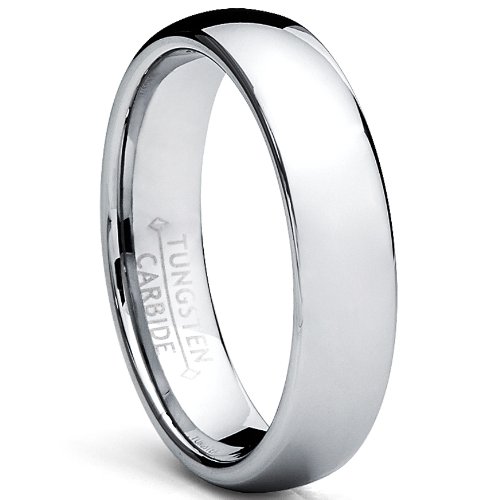 Ultimate Metals Co. 5MM Herren Wolframcarbid Dome Ehering,Bequemlichkeit Passen,Größe 50 to 74