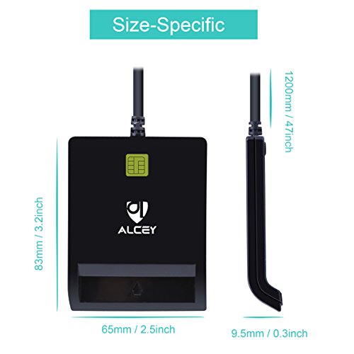Alcey USB gemeinsamen Zugriff Smart Card Reader, Schwarz - 3
