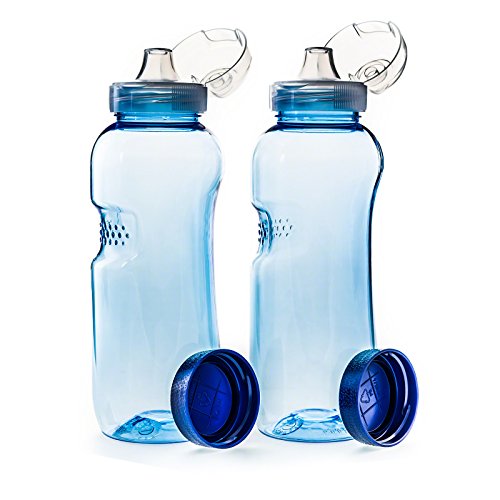 2 x 0,5 L Trinkflasche aus Tritan mit Trinkdeckel Flip Top Sportdeckel BPA frei