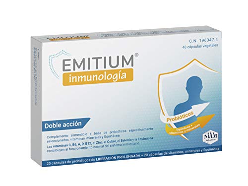 EMITIUM Inmunología con probióticos, vitaminas y minerales - 40 cápsulas vegetales