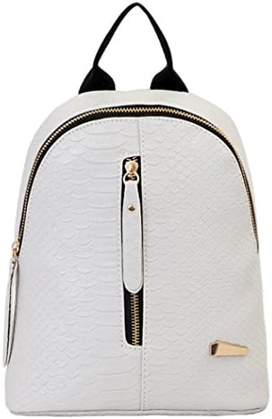 maSUA88 Women Leather Backpacks Schoolbags Travel Shoulder Bag (Gray)