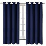 vorhänge dunkelblau baumwolle Multifunktional:BGment blickdichte Vorhänge kann Außengeräusche und ultraviolette Strahlen besser blockieren, gleichzeitig haben sie die Funktionen der Wärmeisolierung, Wärmeschutz und gute Luftdurchlässigkeit.