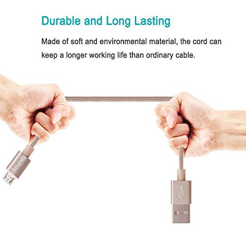 iRoundy (3ft/1m 6ft/2m 10ft/3m)Premium 2.0 Sync Daten Schnell Ladekabel, Ultra Durable Nylon geflochten Draht, Universal Power Line Ladekabel für Samsung Galaxy S7, S6, Edge, S4, S3, Note 5,4,2, Google Nexus, LG, HTC, Nokia und mehr - 2