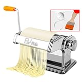 ✔ CALIDAD Y BIENESTAR PREMIUM: esta máquina de pasta de doble corte está hecha de acero inoxidable resistente de alta calidad, construcción duradera, fácil de usar y fácil de limpiar, perfecta para hacer una variedad de platos de pasta fresca hecha en casa.