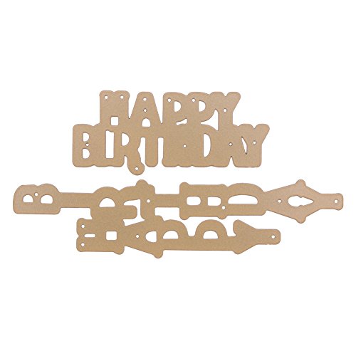 Amazingdeal365 Geburtstag Metall Form Stanzschablonen Schablonen Schneiden DIY Dekor Sammelalbum Karten Buchzeichen Lesezeichen als Geschenk für Freunde Geburtstag Kinder,Kindergarten Hobby Schule Handarbeit Unterricht usw. Ein tolles Geschenk! - 8