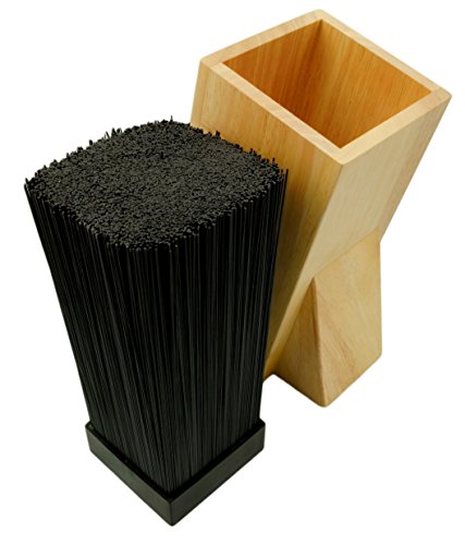 Universal Messerblock | abnehmbarer Kunststoffborsten Einsatz | Unbestückt Ohne Messer | Holz | LW-57 - 2