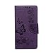 Produktbild Handyhülle Kompatible mit Samsung Galaxy Note 10 Hülle Case Schmetterling Muster Leder Tasche Flipcase Cover Silikon Schutzhülle Handytasche Telefon Skin Ständer Schale Bumper Handycover lila