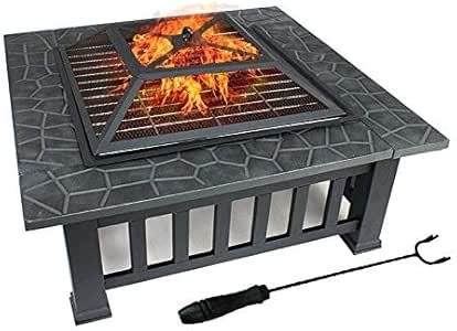 FOBUY Outdoor Metall Feuerstelle Hinterhof Terrasse Garten Platz Herd
